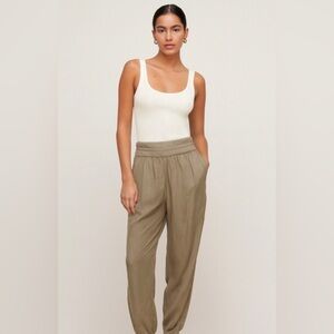 Wilfred Aritzia Casbah Bohemian High Waisted Lyocell Pants - Light Soft Blue